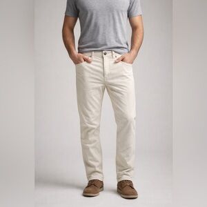 Teleria Zed Men’s Corduroy 5 Pocket Pants Chicago Size 42 Ivory Made in Italy